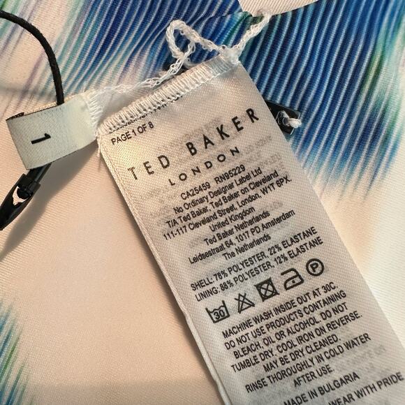 Ted Baker Mayiee Graphic Print Bandeau Swimsuit Size 1 US 4 - Picture 3 of 12